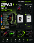 Oraimo Tempo S2 OSW-11N Smart Watch | 1.69" HD Full Touch Display | Heart Rate & SpO₂ Monitor | IP68 Waterproof | Bluetooth Smartwatch for Android & iPhone