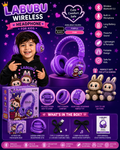 Labubu 611A Wireless Bluetooth Headphones for Kids | Bluetooth 5.3 | Foldable Over-Ear Headset with Built-in Microphone | Cute Gift for Boys & Girls