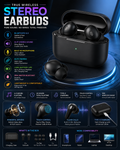 TWS Bluetooth 5.3 Wireless Earbuds | Hi-Fi Stereo Sound | Touch Control | Type-C Fast Charging | 24H Playtime | IPX4 Water Resistant