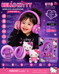 Hello Kitty 611B Wireless Bluetooth Headphones for Kids | Bluetooth 5.3 | Foldable Over-Ear Headset with Built-in Microphone | Cute Gift for Girls