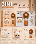 3-in-1 Cute Cat Earbuds Set – Wireless Bluetooth Earbuds with Portable Mini Fan & Cute Charging Case | USB-C Rechargeable | TWS-67